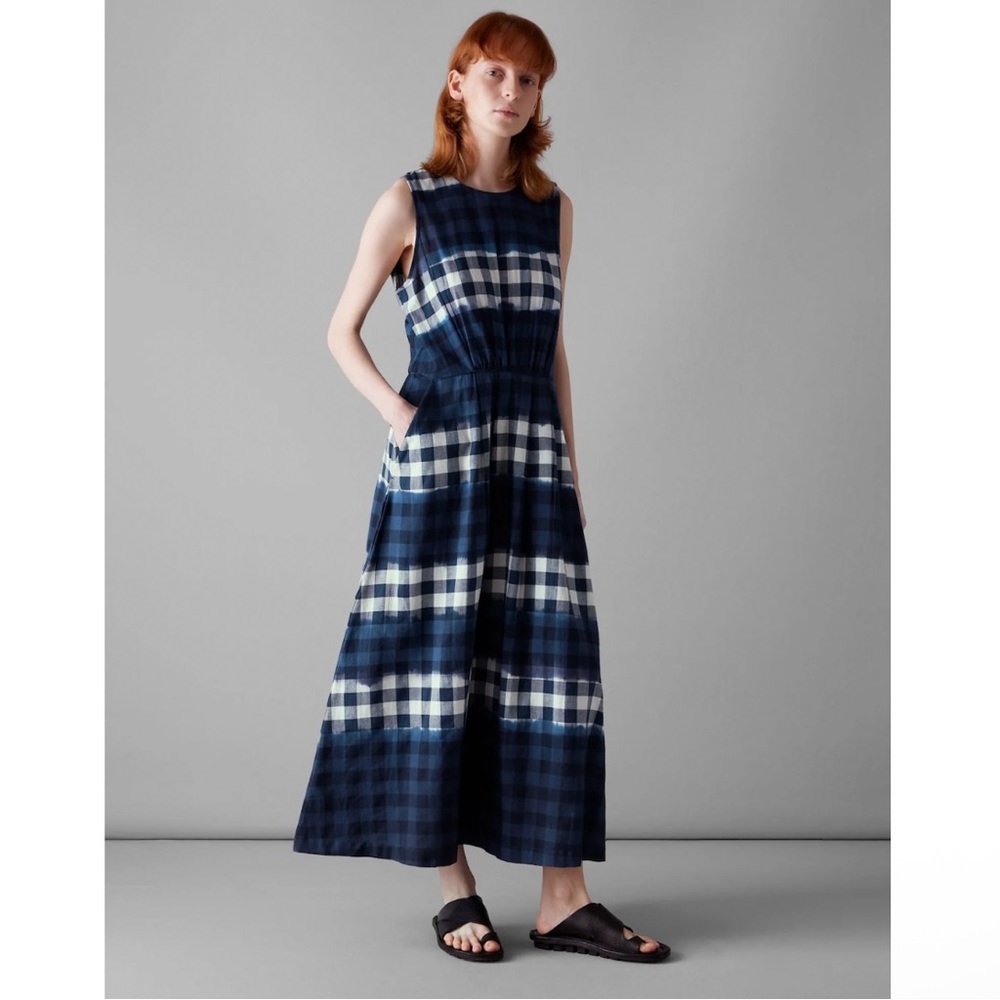 NWT Toast dip dye stripe gingham cotton dress